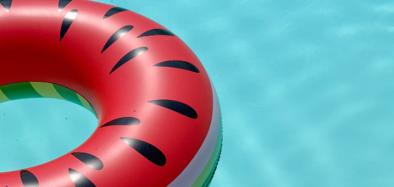 Watermelon Floaty in a Pool