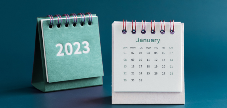 January and 2023 calendar